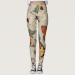 Butterfly Moth Nature Collection Drawing Leggings at Zazzle