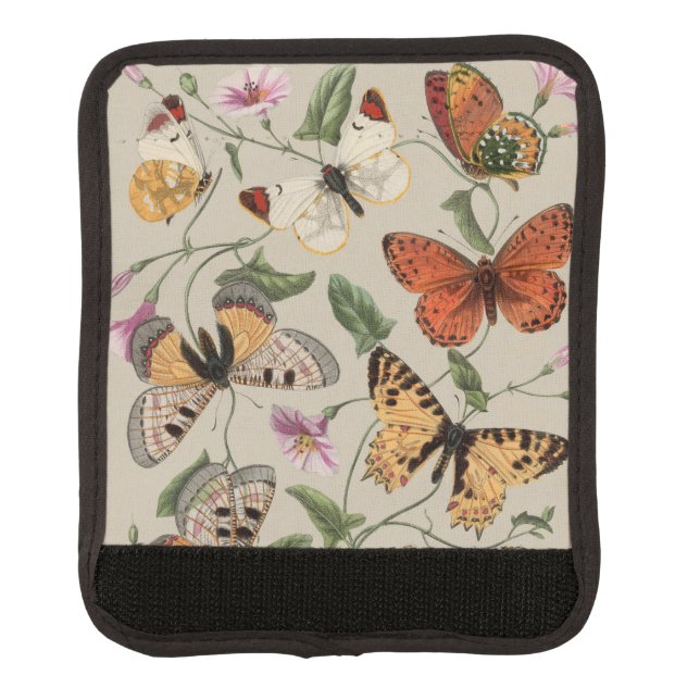 Butterfly Moth Nature Collection Drawing Luggage Handle Wrap (Front)