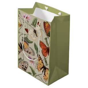 Butterfly Moth Nature Collection Drawing Medium Gift Bag