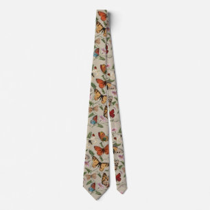 Butterfly Moth Nature Collection Drawing Neck Tie