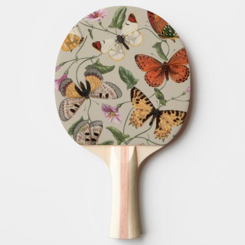 Butterfly Moth Nature Collection Drawing Ping Pong Paddle