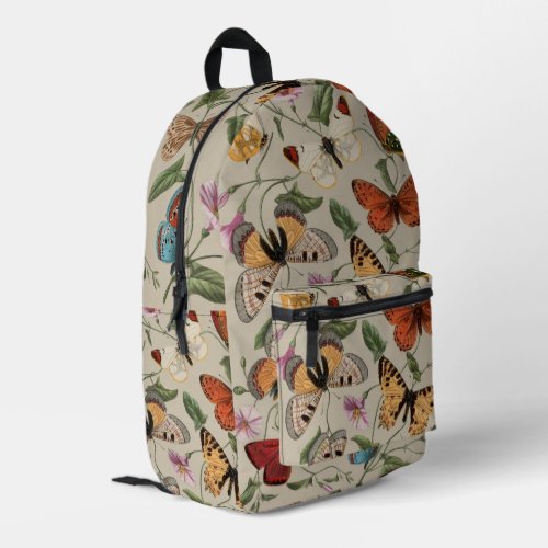 Butterfly Moth Nature Collection Drawing Printed Backpack