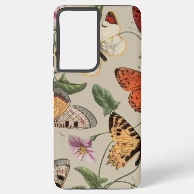 Butterfly Moth Nature Collection Drawing Samsung Galaxy Case (Back)