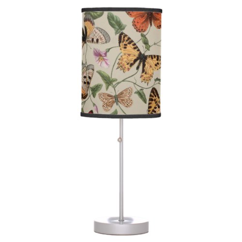 Butterfly Moth Nature Collection Drawing Table Lamp