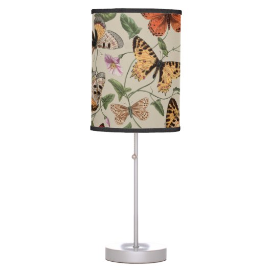 Butterfly Moth Nature Collection Drawing Table Lamp (Front)