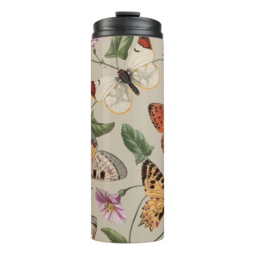 Butterfly Moth Nature Collection Drawing Thermal Tumbler