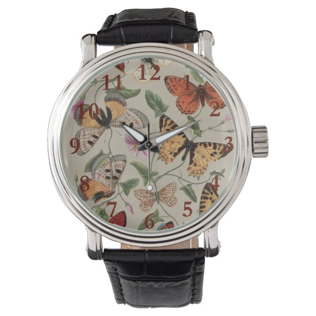 Butterfly Moth Nature Collection Drawing Watch (Front)