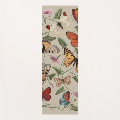 Butterfly Moth Nature Collection Drawing Yoga Mat