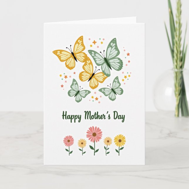 Butterfly Mothers Day Floral Card (Front)