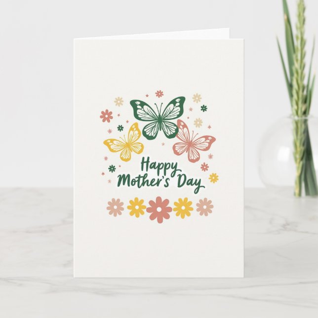 Butterfly Mothers Day Illustration Card (Front)