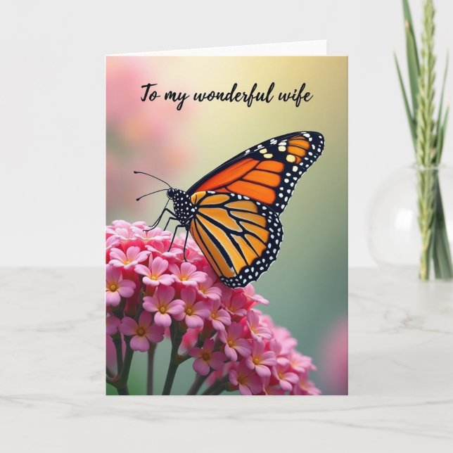 Butterfly Mothers Day Wife Card (Front)