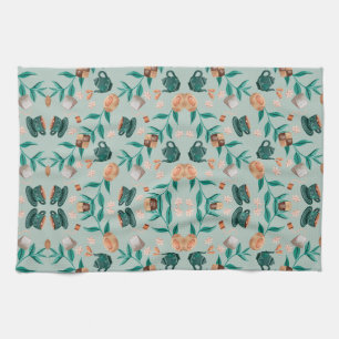 Butterfly motifs on a light background kitchen towel