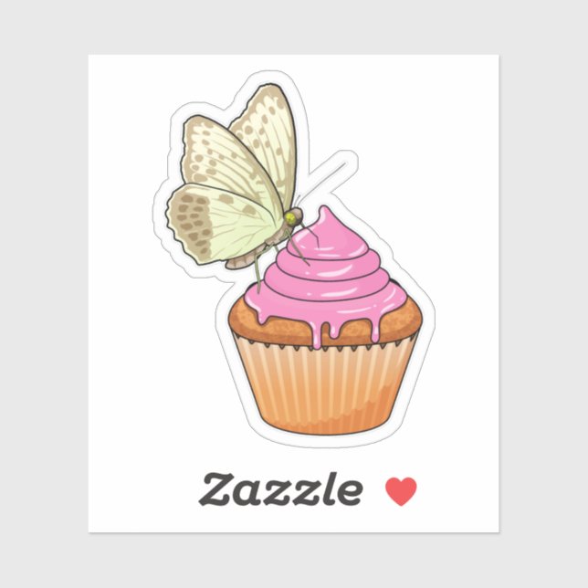 Butterfly Muffin Sticker (Sheet)