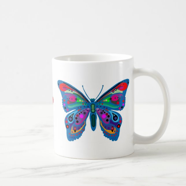 Butterfly mug, "Be the change..." Coffee Mug (Right)