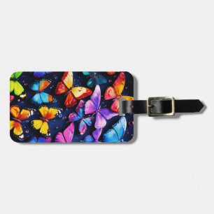 Butterfly,multicolor chrome, colorful shoes luggage tag