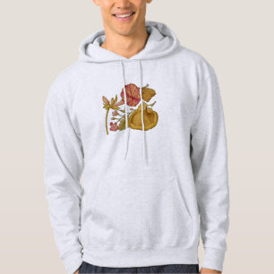 Butterfly Mushroom Flower Watercolor Painting Hoodie