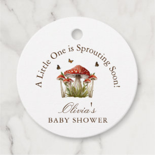 Butterfly Mushroom Theme Baby Shower Gift Favor Tags