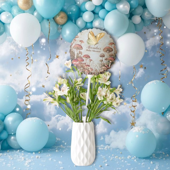 Butterfly Mushroom Woodland Nature Baby Shower Balloon (Creator Uploaded)