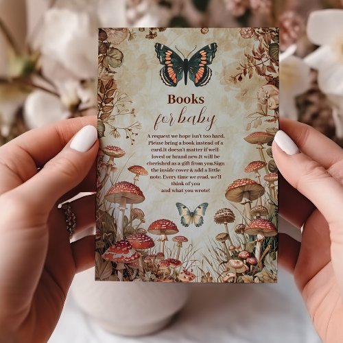 Butterfly Mushroom Woodland Nature Books for Baby Enclosure Card