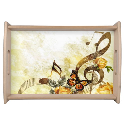 Butterfly Music Notes Serving Tray
