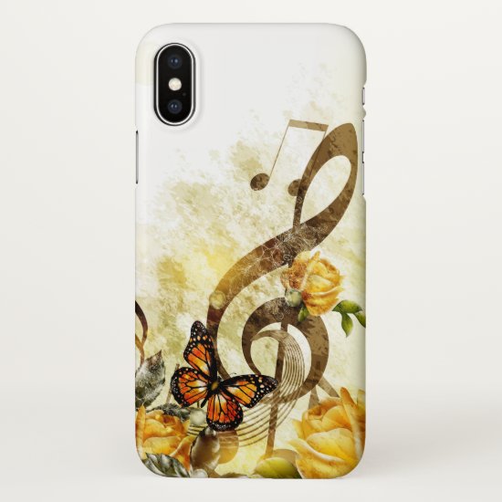 Butterfly Music Notes Zazzle iPhone X Case