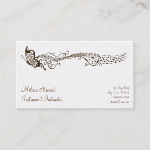 Butterfly Music Teacher Business Cards