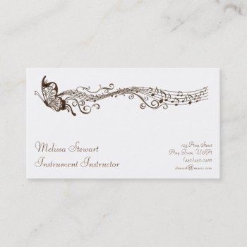 Butterfly Music Teacher Business Cards by Lilleaf at Zazzle