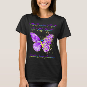 Butterfly My Grandpa’s Fight Is My Fight Bladder  T-Shirt