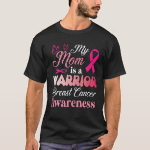 Butterfly My Mom Is A Warrior Fight Breast Cancer T-Shirt