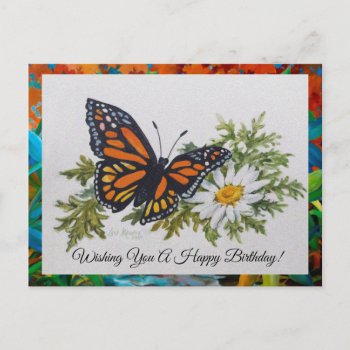 Butterfly 'n Daisy Postcard Greeting by lmountz1935 at Zazzle