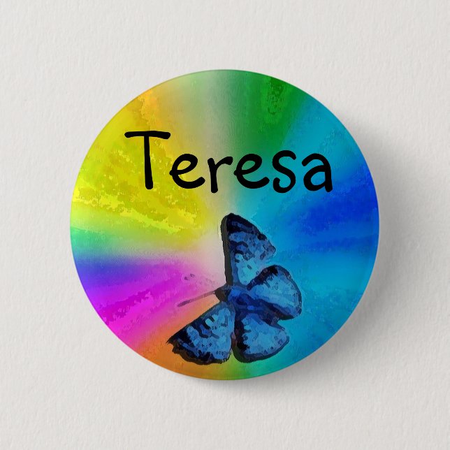 butterfly name badge button (Front)