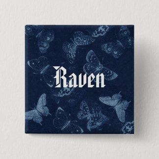 Butterfly Name Tag Pinback Button