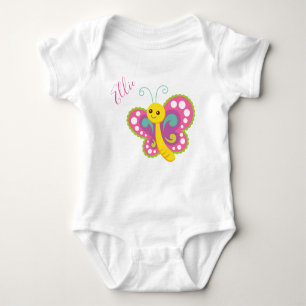 Butterfly named vest baby bodysuit