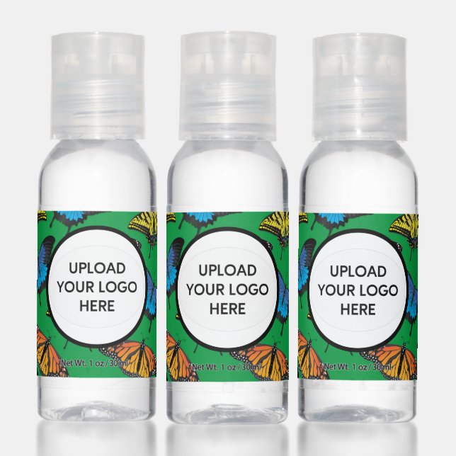 Butterfly Nature Business Logo Name Message Hand Sanitizer (Set)