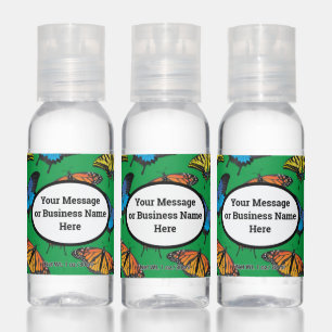 Butterfly Nature Business Logo Name Message Hand Sanitizer
