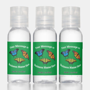 Butterfly Nature Business Logo Name Message Hand Sanitizer