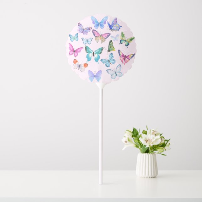 Butterfly, nature, spring, pink  balloon (In SItu)