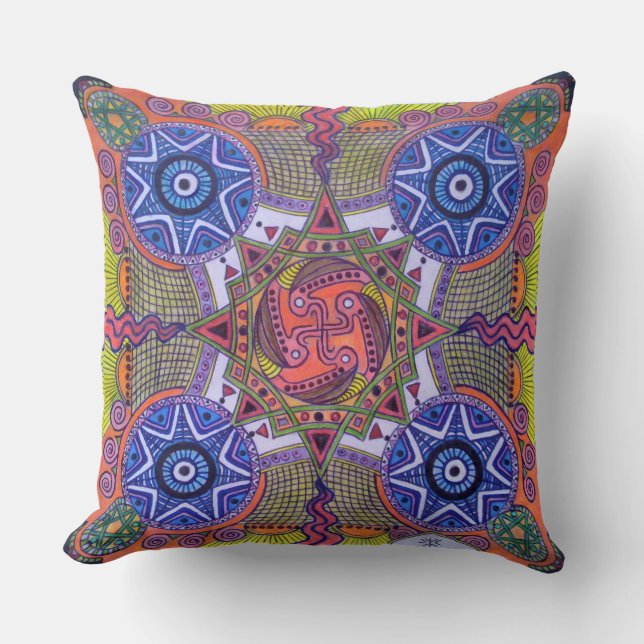 "Butterfly Nebula" (drawing) Throw Pillow (Front)