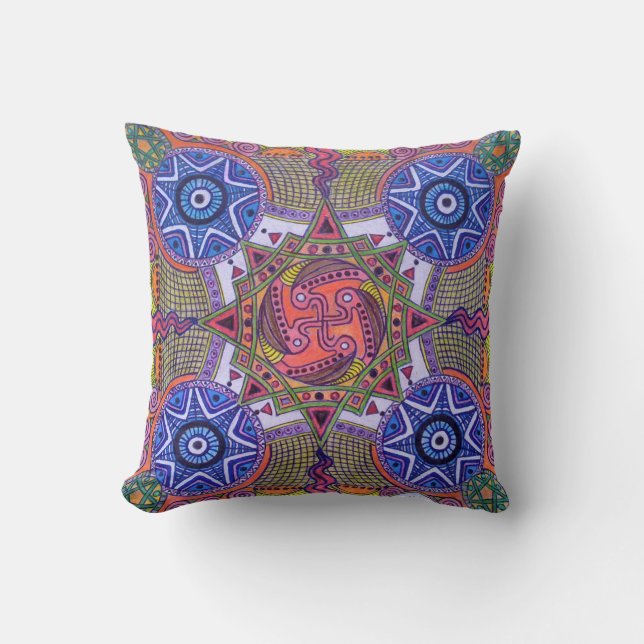 "Butterfly Nebula" (drawing) Throw Pillow (Front)