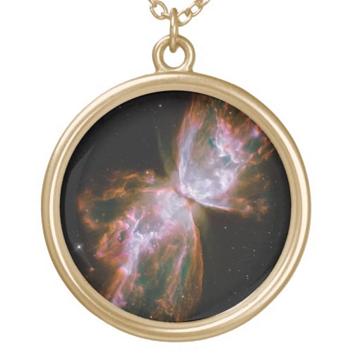 Butterfly Nebula Gold Plated Necklace