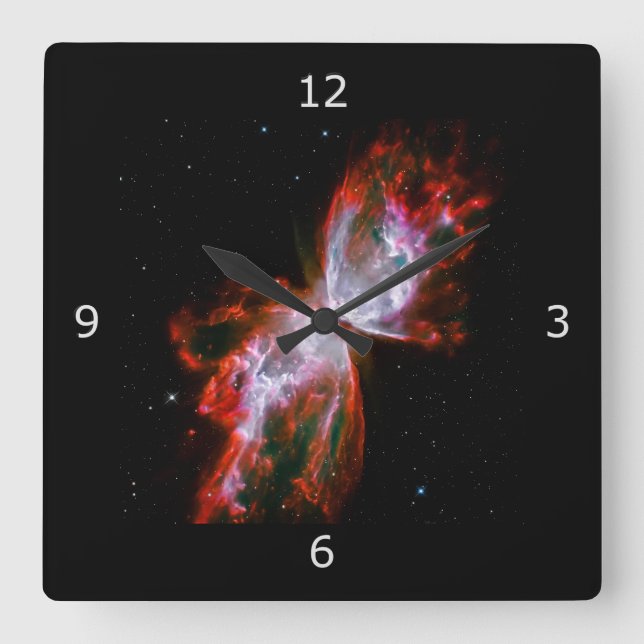 Butterfly Nebula in Scorpius Constellation Square Wall Clock (Front)