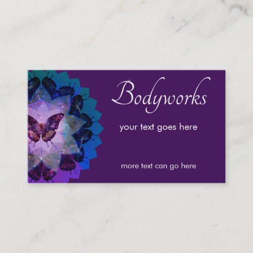 Butterfly Nebula Mandala  Purple Business Card