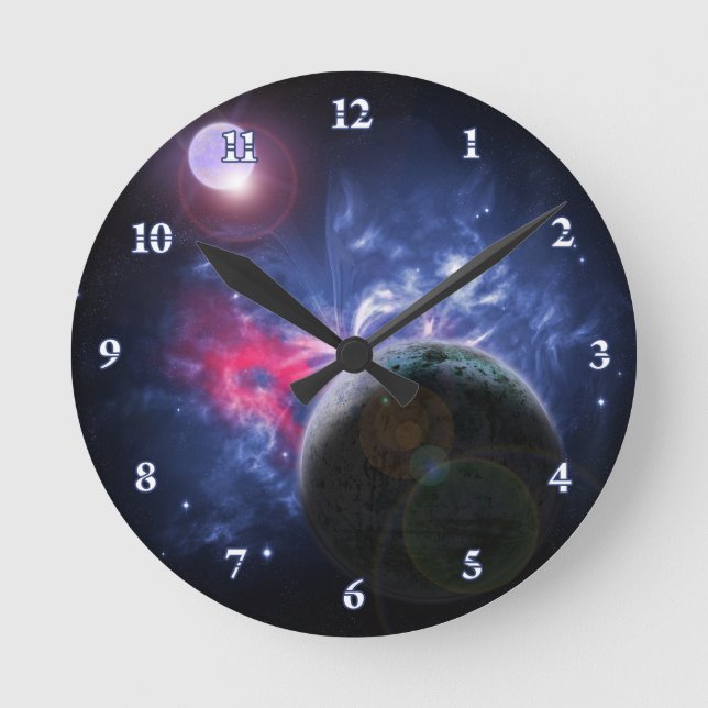 Butterfly Nebula Numbered Acrylic Wall Clock (Front)