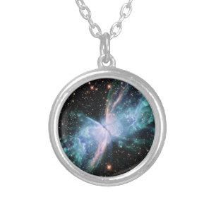 Butterfly Nebula Silver Plated Necklace