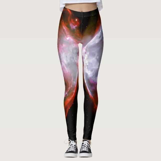 Butterfly Nebula space crew Exercise Leggings (Front)