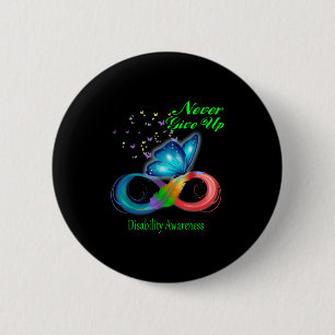 Butterfly Never Give Up Disability Awareness _1 Button