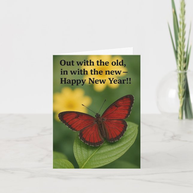 Butterfly New Year card (Front)