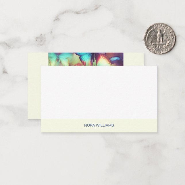 Butterfly Note Card Flat Option (Front/Back In Situ)