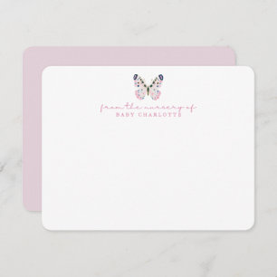 Butterfly Nursery Baby Note Stationery Card
