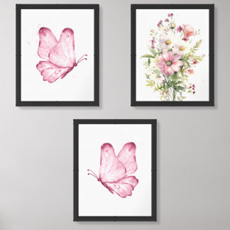 Butterfly Nursery Wall Art – Set of 3 Prints